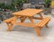 Outdoor Wooden Patio Deck Garden 6-Person Picnic Table, for Backyard, Garden
